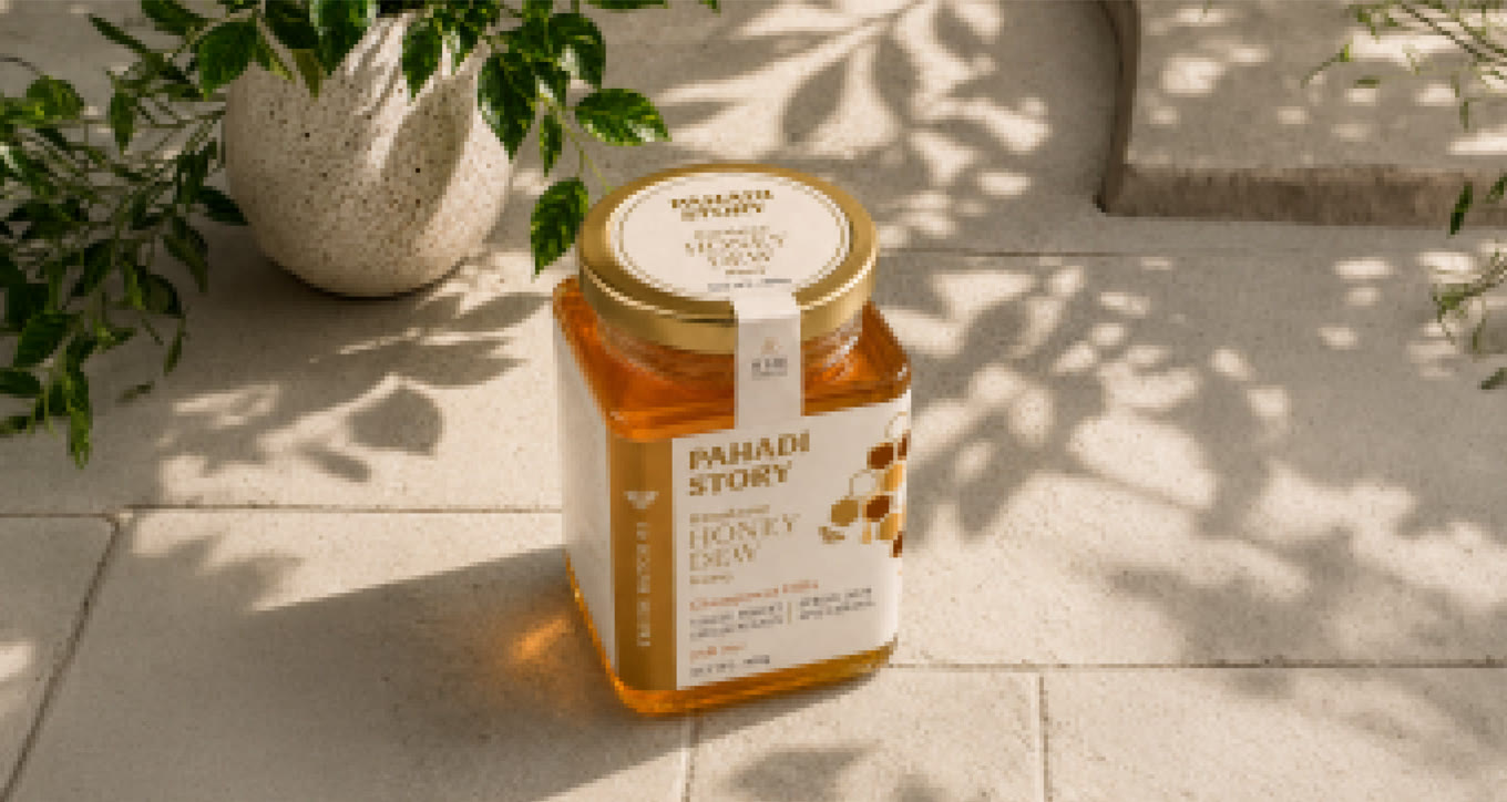 Identity system applied across packaging and print